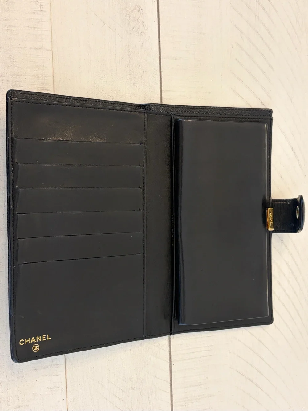 CHANEL Classic Black Caviar Leather Wallet